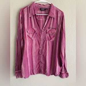 Harley-Davidson Pink Striped Casual Shirt
